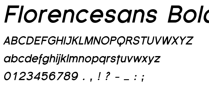 Florencesans Bold Italic font